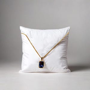 14K Gold Smaragd Anhänger Halskette: Cubic Zirkonia Geburtsstein