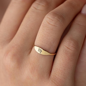 Bague signe du zodiaque personnalisée en argent sterling, bague zodiaque en argent sterling, bague initiale délicate, bague astrologie en or minuscule, bague constellation, cadeau pour maman