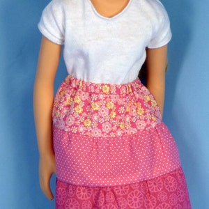 Boer rok of Petticoat patroon aan 5 poppen, zoals harten voor harten meisjes, beste vrienden Club inkt, Groovy meisje, grote slanke poppen