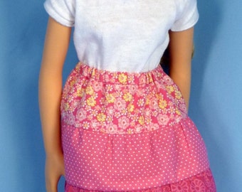 Peasant Skirt or Petticoat Pattern to fit 5 dolls, Like Hearts for Hearts Girls, Best Friends Club Ink, Groovy Girl, large slim dolls