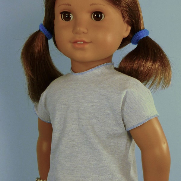 Easiest T Shirt Ever sewing pattern for American Girl, 18 in dolls, My Generation, Springfield