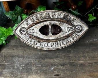Antique Enterprise MFG Co. No. 50 Cast Iron Piece – Philadelphia PA – Vintage Industrial Decor