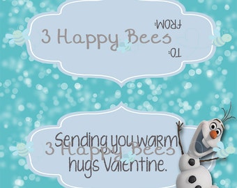 Adorno para bolsa de San Valentín de Olaf / Recuerdo de fiesta de Frozen (Descarga digital)