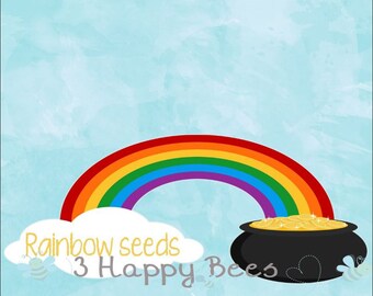 Rainbow Seeds Treat Bag Topper | St. Patrick's Day Printable Favor (Digital Download)