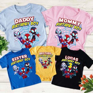Spidey And His Amazing Friends Birthday Shirt, Spiderman Shirts, Custom Birthday Family Shirt, Spidey Shirt, Spidey Birthday Boy Shirt