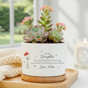 Custom Daughter Birthday Gift, Personalized Mom To Child Planter, The Only Thing Better Flower Pot, New Mama Keepsake, Ceramic Succulent Art