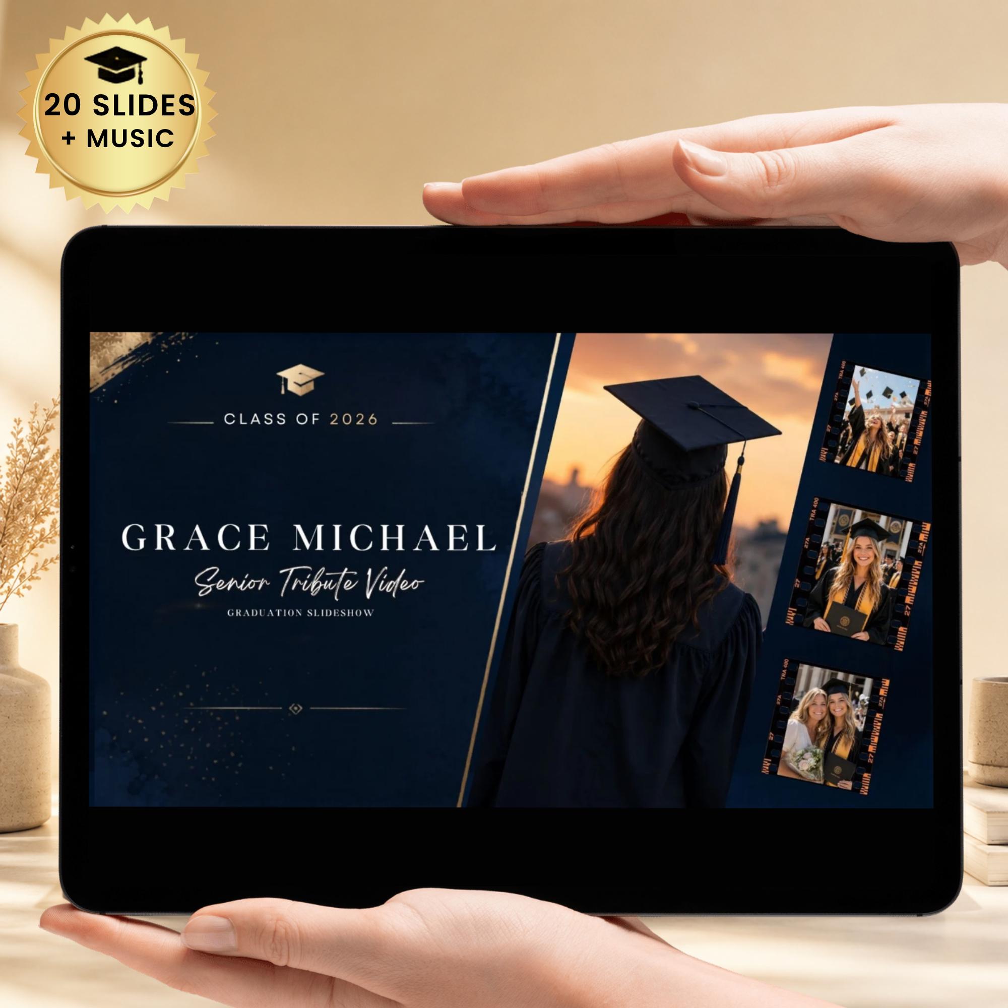 Graduation Slideshow Video Title Graduation Slideshow Canva Template, Senior Tribute Video, Class of ...