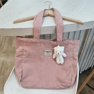 große Stoff-Einkaufstasche, Reise-Einkaufstasche, wiederverwendbare Tasche Brautjungfer Geschenk, haltbarer hübscher Einkaufswald für Arbeit oder Schule leicht