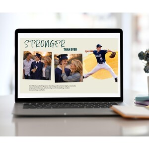 Graduation party slideshow template with cinematic photo layouts
