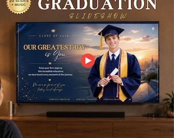 Abschluss Slideshow Vorlage, Senior Boy Tribute Video, Class of 2026 Canva