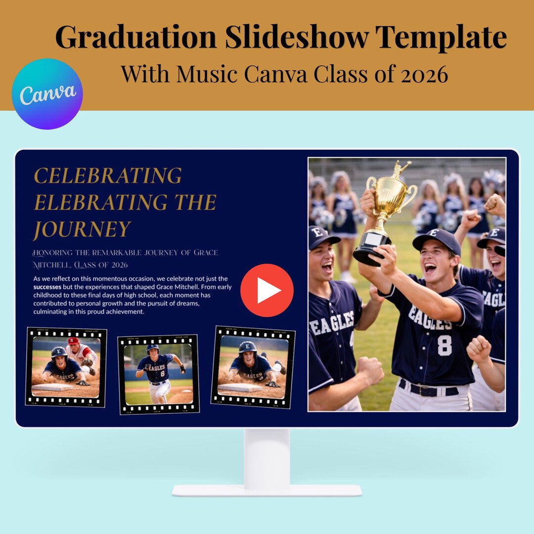 Graduation Slideshow Video Title Cinematic Graduation Slideshow Template With Music, Senior Film Reel ...