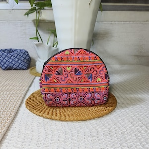 Monedero, Cartera con cremallera, Bolso multicolor, Monedero guatemalteco, Regalos bordados hechos a mano para el cumpleaños de su mejor amiga
