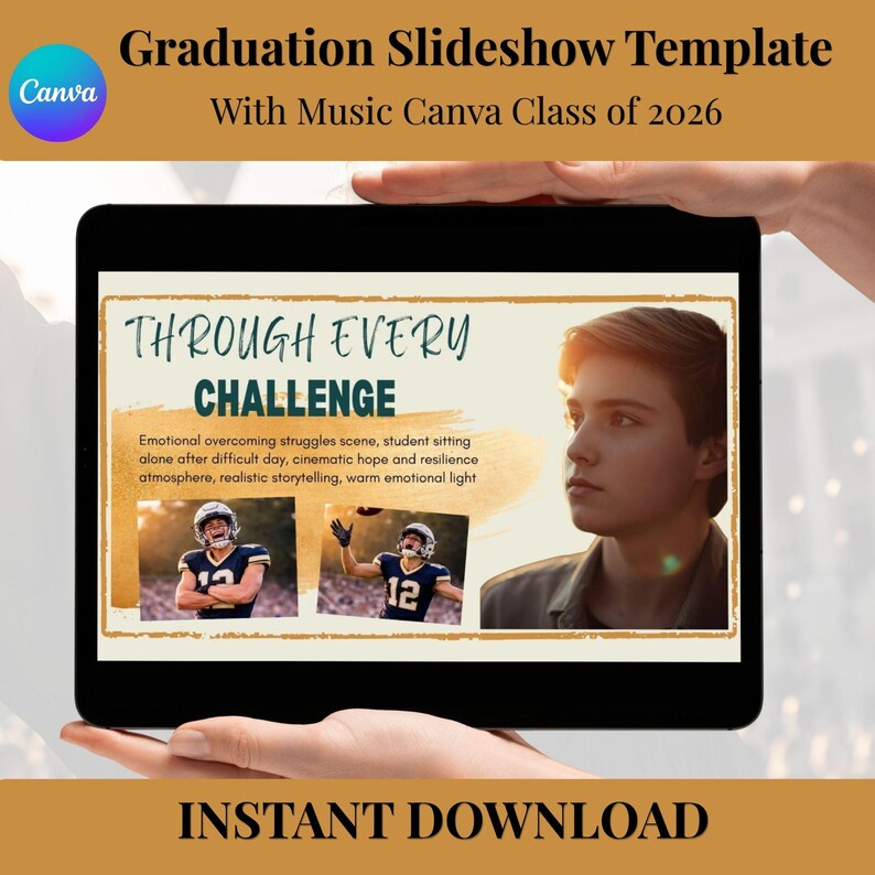 Netflix style graduation memory video Canva template with music