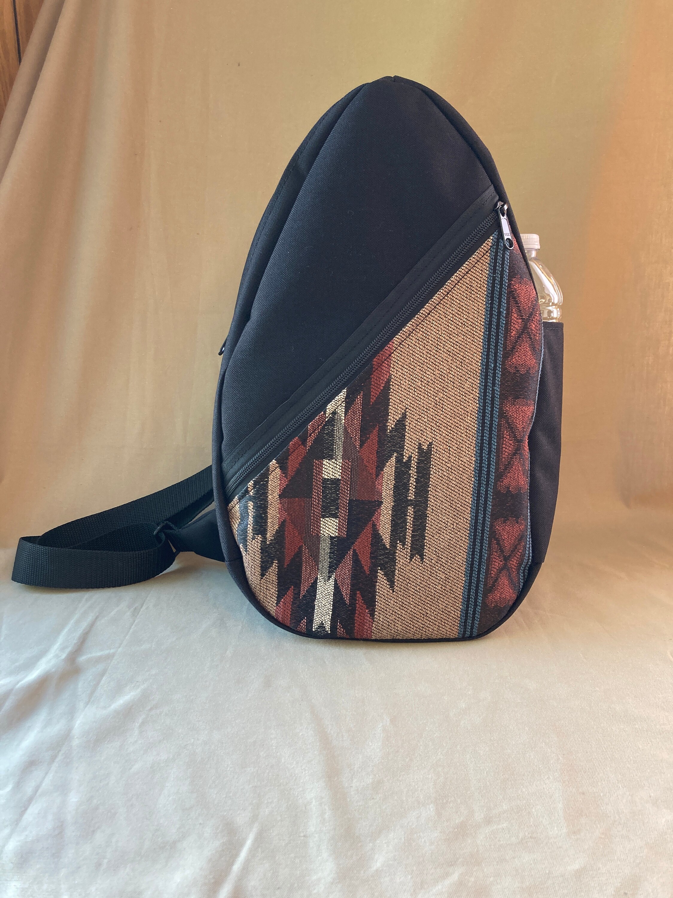 Sling Bag Crossbody or Underarm Purse Black With Southwest