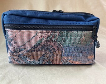 Fanny Pack Waist Hip Bag Crossbody Bum Bag - Large -  Navy with Mystic Tapestry - Handcrafted