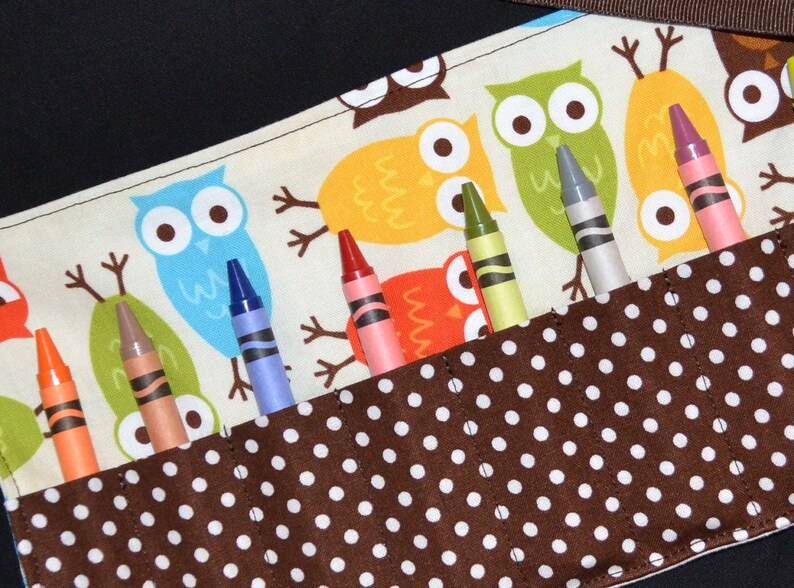 Owl Birthday Party Favors Owl Crayon Roll STOCKING STUFFER Etsy