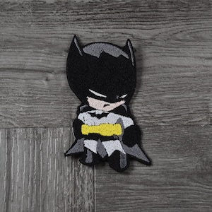 Cute Gift Dark Night Super Hero Bat Mini Chibi Anime Inspired Iron On Patch Sew Patch Appliqué Iron On Patch DIY Embroidery Patch