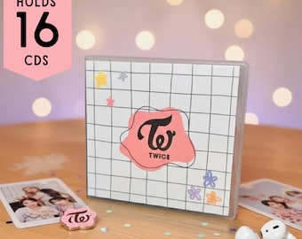 Estuche para CD de K-pop / Organizador de álbumes de K-pop / Capacidad para 16 discos / Almacenamiento para coleccionistas / Soporte para CD