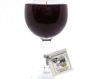 Merlot Wine Candle 7 oz. - Up To 100 Hours Mineral Oil Based Hand Poured In Reusable Glass By The Gel Candle Company Since 2005