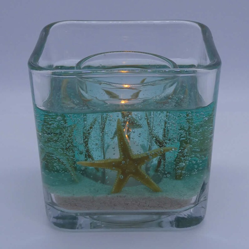 Flameless Seafoam Green Starfish Forever Candle Seascape Etsy