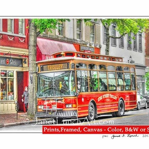 Old Town Alexandria VA Virginia,King St Trolley,Northern Virginia,Alexandria Map,Alexandria Art,Skyline,Art Photo Prints by Dave Lynch