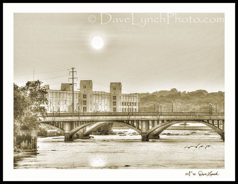 Downtown Danville Virginia Sunset On The Dan River River Walk Trail Geese Ducks Railroad Bridge FineArt Photography by Dave Lynch image 4