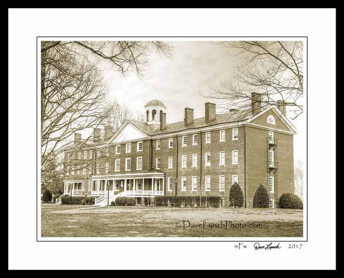 Farmville VA Art Photo Hampden Sydney College Venable Hall Etsy