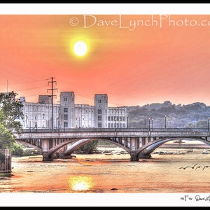 Downtown Danville Virginia Sunset On The Dan River River Walk Trail Geese Ducks Railroad Bridge FineArt Photography by Dave Lynch image 1