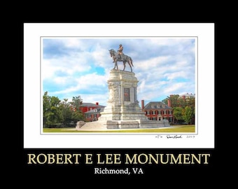 Richmond VA Images - Robert E Lee Monument,Richmond VA,Canvas,Civil War,Confederate,Titled,, Richmond Virginia Art Photo Print by Dave Lynch