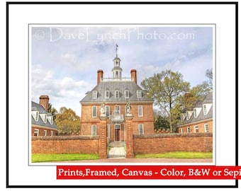 Williamsburg,Governors Palace ,Williamsburg Art,Williamsburg Print,Williamsburg Map,Williamsburg Photography Prints by Dave Lynch
