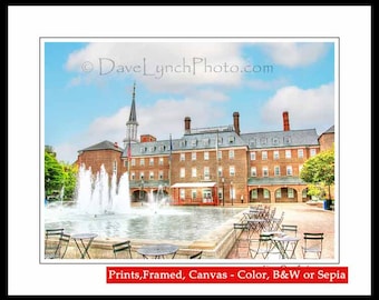 Old Town Alexandria VA Virginia Market Square with City Hall King St Map Skyline Image Canvas Alexandria Art Art Photo Prints by Dave Lynch