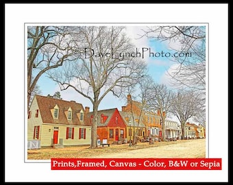 Colonial Williamsburg Art Photo,Duke of Gloucester Street,Williamsburg Print,Williamsburg Map, Art Photography Prints by Richmond Dave Lynch