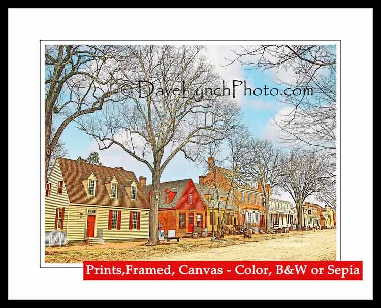 Williamsburg Art Photo,Duke of Gloucester Street,Williamsburg Print,Williamsburg Map, Art Photography Prints by Richmond Dave Lynch