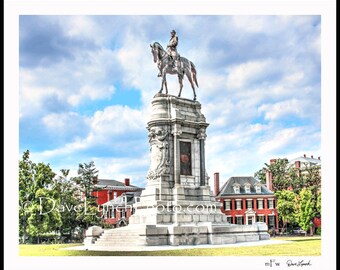 Richmond VA,Robert E Lee Monument,Richmond Virginia,Statue,General,Civil War,Map,RVA,Confederate,,Richmond Va Prints,by Dave Lynch