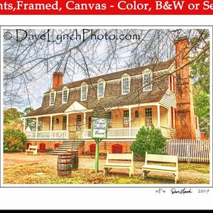 Williamsburg Art Photo - Christiana Campbell's Tavern - Williamsburg Print - Williamsburg Map - Vintage Photo Print by Dave Lynch