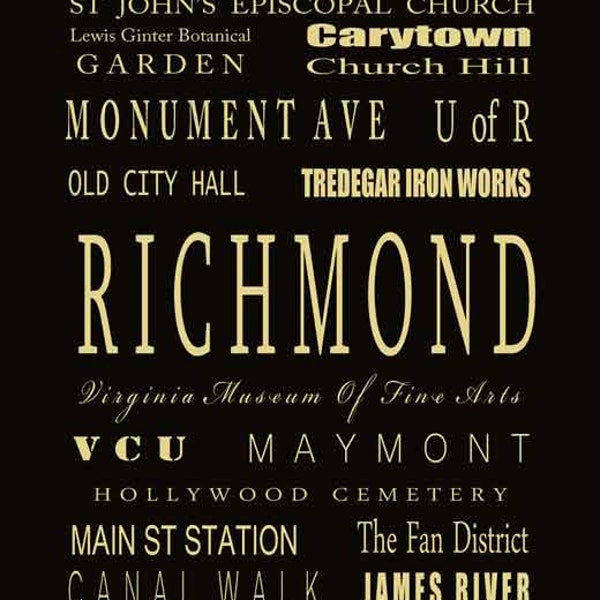 Richmond Art Photo - Subway Bus Tram Scroll Art -  Richmond Icon - Richmond Typography Digital Art Print by Dave Lynch - Richmond Landmarks