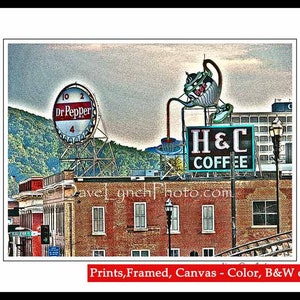 VA Signs Dr Pepper and H & C Coffee - Roanoke VA   - Fine Art Photography print by Dave Lynch