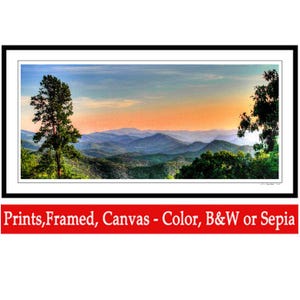 Blue Ridge Parkway - Chimney Rock - Mountain - Scenic - Sunset - Buena Vista VA - Lexington VA - Fine Art Panoramic Print - by Dave Lynch