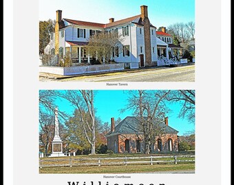 Hanover Courthouse & Hanover Tavern VA - Wedding Venue - Personalized Anniversary Gift - Art Photo Print orGallery Wrapped Canvas by D Lynch