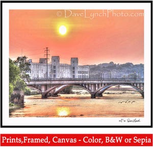 Downtown Danville Virginia - Sunset On The Dan River - River Walk Trail - Geese - Ducks - Railroad Bridge -FineArt Photography by Dave Lynch