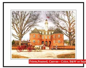 Williamsburg Art Photo VA - Capital Building - HDR - Black and White - Sepia - In Color - Art Photography Prints by Dave Lynch -