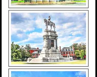 Richmond Va Monument Collage - Panoramic - Richmond VA Image - Richmond VA Canvas - Frame - Richmond VA ,Richmond Va Prints,by Dave Lynch