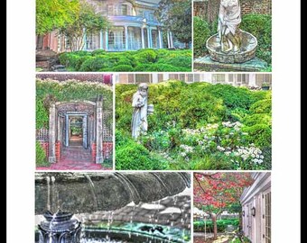 Richmond VA Virginia - Valentine Museum Gardens Collage  - RVA - Richmond VA Map - Richmond Skyline -Photo Prints by Dave Lynch