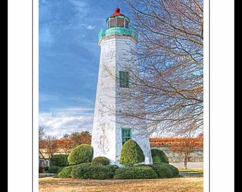 Old Point Comfort Lighthouse - Hampton VA Virginia -Hampton Print - Hampton Art -Hampton Photo- Hampton Canvas -Hampton Framed-by Dave Lynch