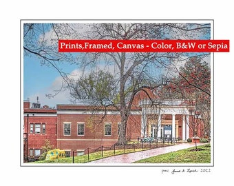 University Mary Washington - Woodard Hall - Fredericksburg VA Virginia - Art - Photo - Canvas - Map - Fredericksburg Print by Janet Lynch