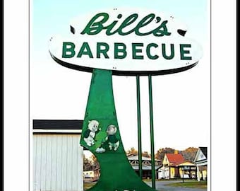 Richmond Va,Bill's Barbecue,RVa,Richmond VA Art,BBQ,Richmond VA,Richmond Virginia,Restaurant, Richmond ,Richmond Va Prints,by Dave Lynch