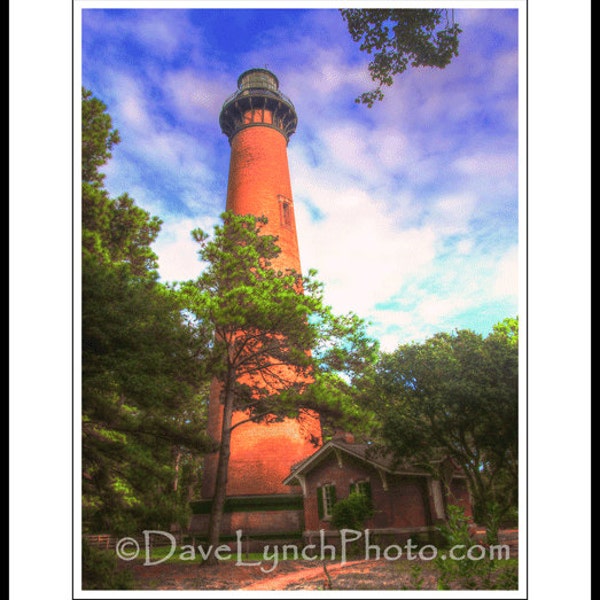 Corolla NC North Carolina - OBX  - Currituck Beach Lighthouse - Outer Banks - Home Office Decor - Art Print by Richmond VA Photog Dave Lynch