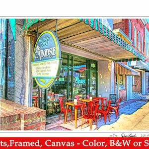 Ashland VA Virginia,The Caboose Market Cafe,Ashland Print,Ashland Canvas,Ashland Photo,Ashland Framed,Map,Art Photo images by Dave Lynch