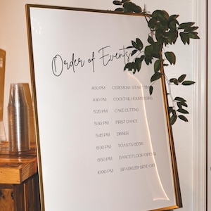 Wedding Order of Events Sign
