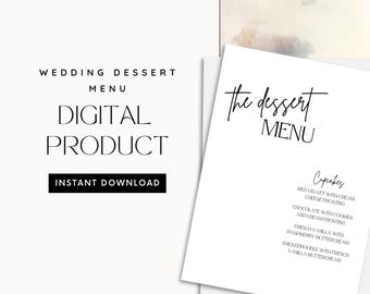 Wedding Dessert Menu Sign